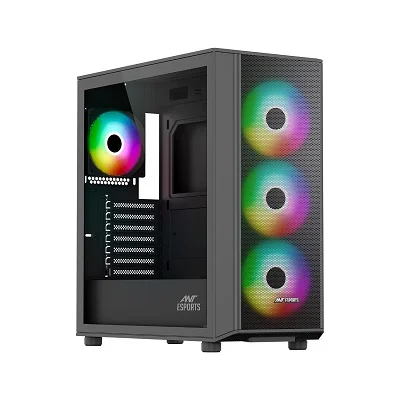 ANT ESPORTS 411 Air ARGB Gaming Cabinet Black