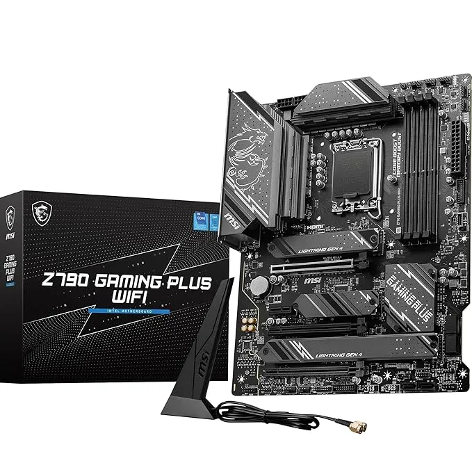 intel MSI Z790 GAMING PLUS WIFI Motherboard, ATX - Supports 14th/13th/12th Gen Intel Core Processors, LGA 1700 - DDR5 Memory Boost 7200+MHz/OC, 1 x PCIe 5.0 x16, 4 x M.2 Gen4, 2.5G LAN, Wi-Fi 6E