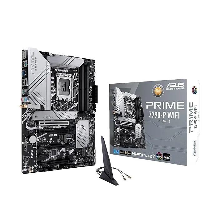 ASUS PRIME Z790 P WIFI CSM Intel LGA 1700 ATX Motherboard for 13th & 12th Gen Processors with PCIe 5.0, 3 M.2 slots, 14+1 Power Stages, DDR5, 2.5 GB Ethernet, WiFi 6, USB 3.2 Gen2 Type-C & Thunderbolt