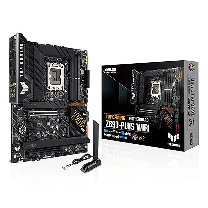 ASUS TUF Gaming Z690-Plus WiFi LGA 1700(Intel12th Gen) ATX Gaming Motherboard(PCIe 5.0,DDR5,4xNVMe SSD,14+2 Power Stages,WiFi 6,2.5Gb LAN,Front USB 3.2 Gen 2 Type-C Ports,Thunderbolt 4)