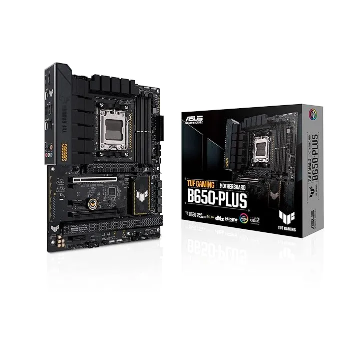 ASUS TUF Gaming B650-PLUS AMD Ryzen ¢ AM5 ATX Motherboard, 14 Power Stages, PCIe® 5.0 M.2 Support, DDR5 Memory, 2.5 Gb Ethernet, USB4® Support and Aura Sync