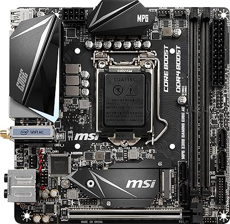 intel MSI MPG Z390I Gaming Edge AC LGA1151 (Intel 8th and 9th Gen) M.2 USB 3.1 Gen 2 DDR4 HDMI DP Wi-Fi Mini ITX Z390 Gaming Motherboard