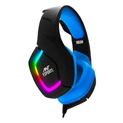 Ant Esports H530 Multi-Platform Pro LED Gaming Headset – RGB (Black – Blue)