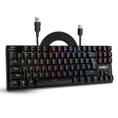 FRONTECH KB-0014 Black Wired Gaming Keyboard | Multicolor RGB Backlight