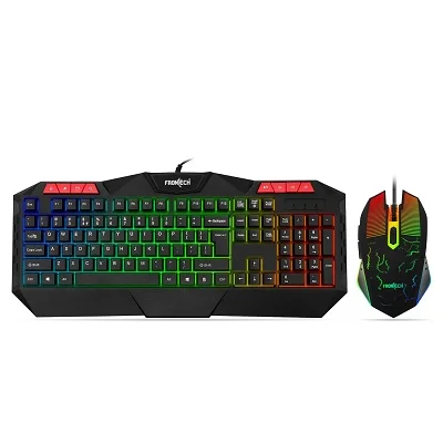 FRONTECH Wired Gaming Keyboard and Mouse Combo with RGB Backlight Effects KB-0035(BLACK)