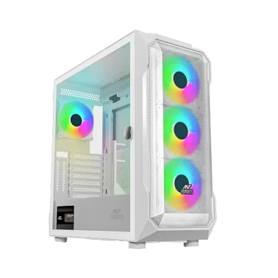 Ant Esports ICE-410TG Mid Tower ARGB Gaming Cabinet White