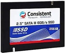 Consistent 256GB SSD with 256GB Storage, 2.5" Form Factor, SATA,