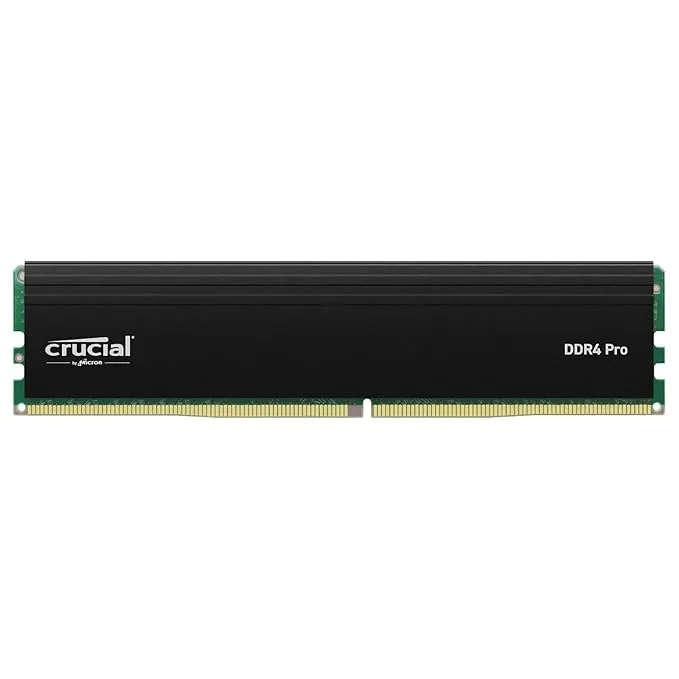 Crucial Pro 32GB RAM (1x32GB) DDR4-3200MHz U-DIMM Desktop, workstations Memory Satin Black Finish Aluminum Heatsink CP32G4DFRA32A