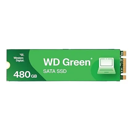 Western Digital WD Green M.2 480GB, Up to 545MB/s, 2.5 Inch/7 mm, 3Y Warranty, Internal Solid State Drive (SSD) (WDS480G3G0B)