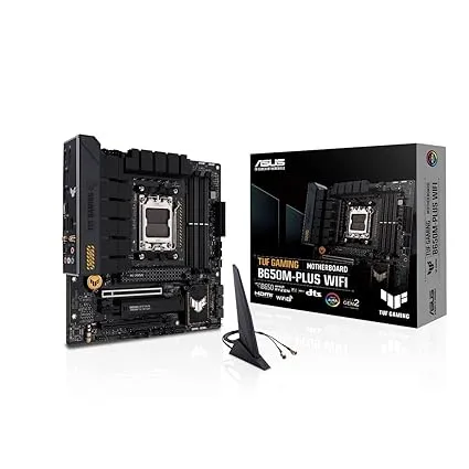 ASUS TUF Gaming B650M-PLUS WiFi Socket AM5 (LGA 1718) Ryzen 7000 mATX Gaming Motherboard(14 Power Stages, PCIe® 5.0 M.2 Support, DDR5 Memory, 2.5 Gb Ethernet, WiFi 6, USB4® Support and Aura Sync)