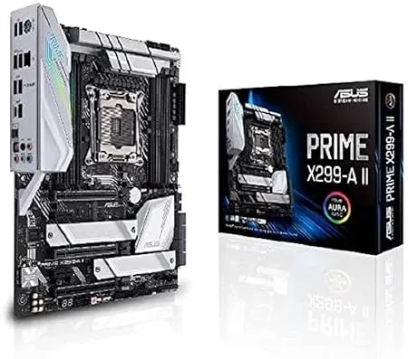 Asus Prime X299- A II ATX Motherboard (Intel X299) LGA 2066, 12 IR3555 Power Stages, DDR4 4266 MHz, Triple M.2, USB 3.2 Gen 2 Type-C, Intel LAN and Aura Sync RGB Lighting