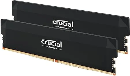 Crucial Pro DDR5 RAM 32GB Kit (2x16GB) CL36 6000MHz, Overclocking Desktop Gaming Memory, Intel XMP 3.0 & AMD Expo Compatible – Black CP2K16G60C36U5B