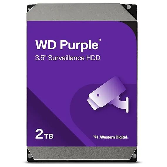 Western Digital 2TB WD Purple Surveillance Internal Hard Drive HDD - SATA 6 Gb/s, 256 MB Cache, 3.5" - WD22PURZ