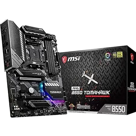 intel MSI Mag B550 Tomahawk Amd Am4 Ddr4 M.2 USB 3.2 Gen 2 Hdmi Atx Motherboard Amd Ryzen 5000 Series Desktop Processors