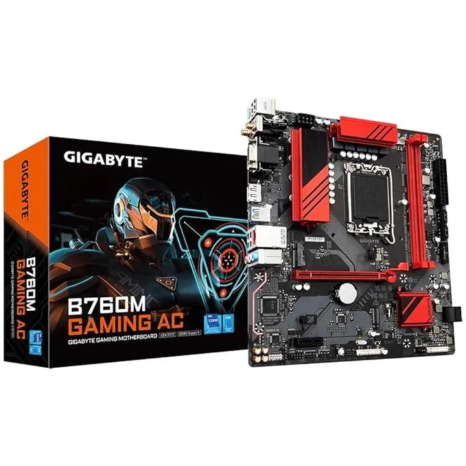 GIGABYTE B760M ATX DDR5 Ram Gaming Ac Intel Socket Lga Support 13Th and 12Th Gen Series Processors Hybrid 6+2+1 Phases Digital