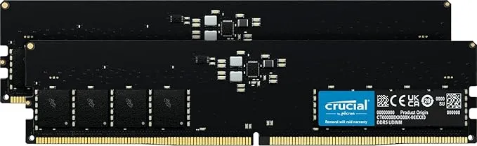 Crucial 64GB Kit (2x32GB) DDR5-5200 UDIMM CL42 (16Gbit)