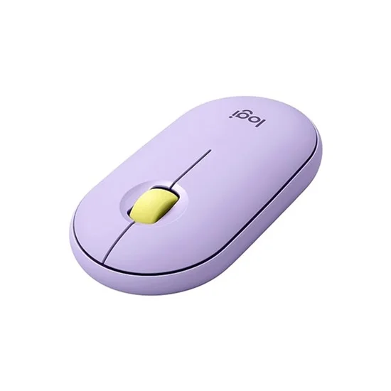 LOGITECH Pebble M350 Silent Wireless and Bluetooth Mouse Lavender Lemonade