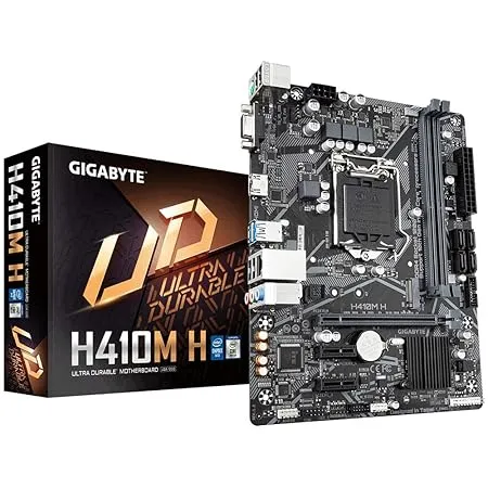 GIGABYTE H410M H Ultra Durable Motherboard with GIGABYTE 8118 Gaming LAN, Anti-Sulfur Resistor, Smart Fan 5, DDR4