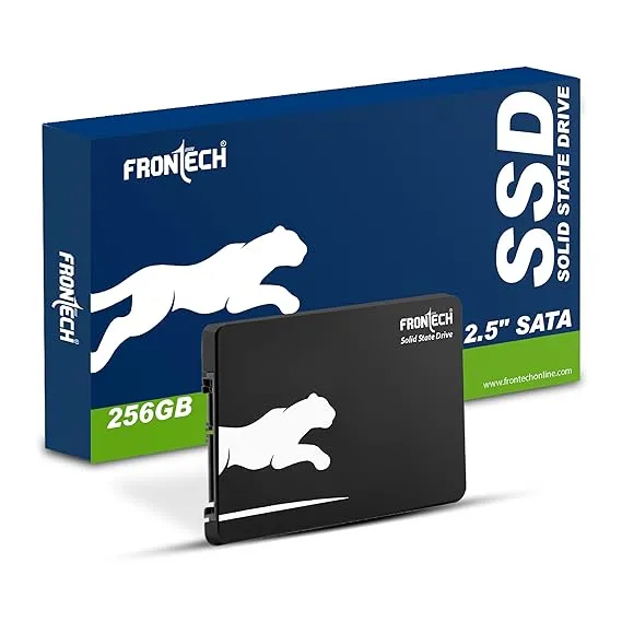 FRONTECH 256GB Internal SSD, 2.5 SATA3, QLC+SMI, Low Energy Consumption, Ultra Fast with Read/Write Speed Upto 540/470 Mbps, (SSD-0041, Black & White)