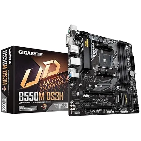 GIGABYTE B550M DS3H Ultra Durable Motherboard with Pure Digital VRM Solution, PCIe 4.0 x16 Slot, RGB Fusion 2.0, Q-Flash Plus, DDR4 SDRAM