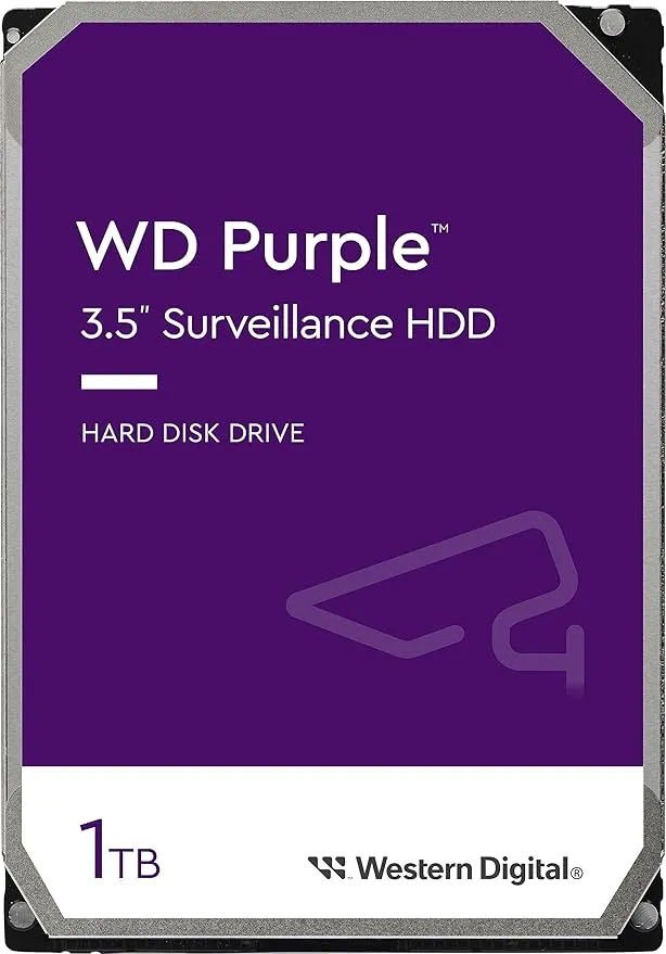 Western Digital 1TB WD Purple Surveillance Internal Hard Drive HDD - SATA 6 Gb/s, 64 MB Cache, 3.5" - WD11PURZ