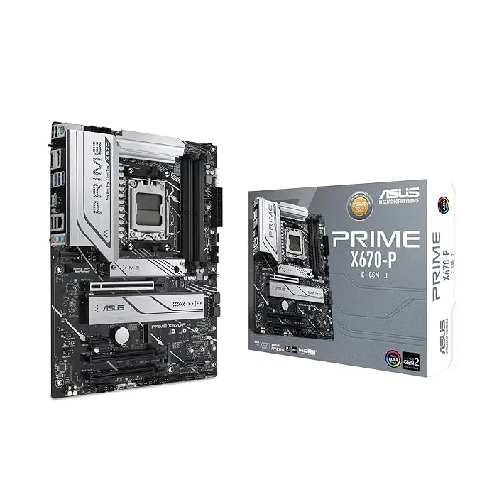 ASUS Prime X670-P, an AMD X670 Ryzen ¢ AM5 ATX Motherboard with Three M.2 Slots, DDR5, USB 3.2 Gen 2x2 Type-C®, USB4® Header, and 2.5Gb Ethernet