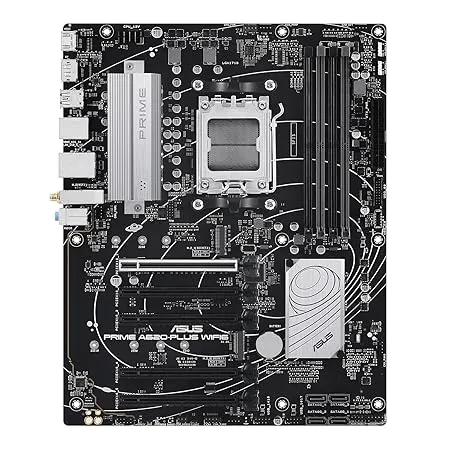 asus PRIME A620-PLUS WIFI6 AMD A620 AM5 ATX motherboard, DDR5, PCIe 4.0, dual M.2 slots, WiFi 6, DisplayPort/HDMI™, Rear & Front USB 5Gbps Type-C®, SATA 6 Gbps, Two-Way AI Noise Cancelation, Aura Sync