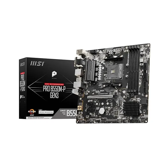 intel MSI PRO B550M-P GEN3 mATX Gaming Motherboard AMD Socket AM4 DDR4