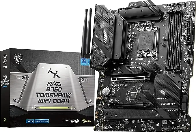 intel MSI MAG B760 TOMAHAWK WIFI DDR4 ATX Gaming Motherboard- Powerful Performance, Reliable Connectivity, Sleek Design, Supports Intel Core 12th & 13th Gen Processors, DDR4, PCIe 5.0, USB 3.2 Gen2