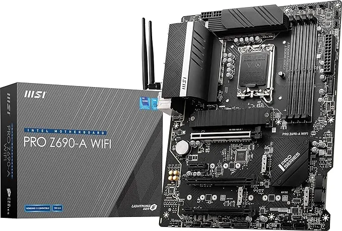 intel MSI PRO Z690-A WiFi ProSeries Motherboard (ATX, 12th Gen Intel Core, LGA 1700 Socket, DDR5, PCIe 5, 2.5G LAN, M.2 Slots, Wi-Fi 6E)