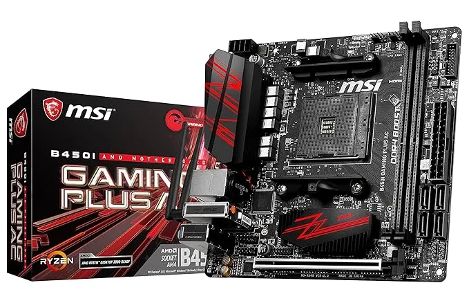 intel MSI Performance Gaming AMD Ryzen 1st and 2nd Gen AM4 M.2 USB 3 DDR4 HDMI Display Port Mini-ITX Motherboard (B450I Gaming Plus AC)