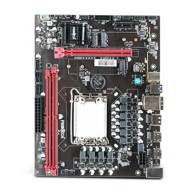 FRONTECH Premium Micro-ATX Motherboard with H610 Express Chipset - Supports 10th Gen CPUs (LGA 700) - DDR4 3200 Memory, Realtek Audio, and M.2 Connectivity (FT-0485)