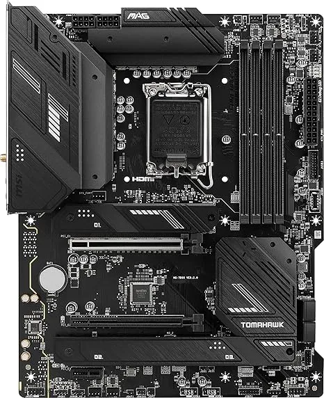 intel MSI MAG B760 Tomahawk WiFi Gaming Motherboard (Supports 12th/13th/14th Gen Intel Processors, LGA 1700, DDR5, PCIe 5.0, M.2, 2.5Gbps LAN, USB 3.2 Gen2, HDMI/DP, Wi-Fi 6E, Bluetooth 5.3, ATX)