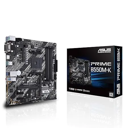 ASUS Prime B550M-K (Amd Am4 Socket For Amd Ryzen 5000/5000 G/ 4000 G/3000) Micro Atx DRAM Motherboard With Dual M.2 Pcie 4.0 1Gb Ethernet Hdmi/D-Sub/Dvi Sata 6Gbps And Usb 3.2 Gen 2 Type-A