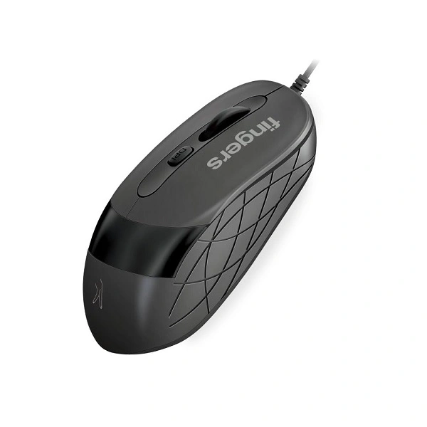 FINGERS SuperHit Wired Mouse with Advanced Optical Technology (Lightweight | Trendy Dual-Tone Design | Works Well with Windows®, macOS, Linux) (Graphite Grey)