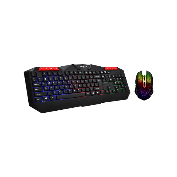 FRONTECH Wired Gaming Combo Keyboard and Optical Mouse with RGB Backlight Effects KB-0040(BLACK)