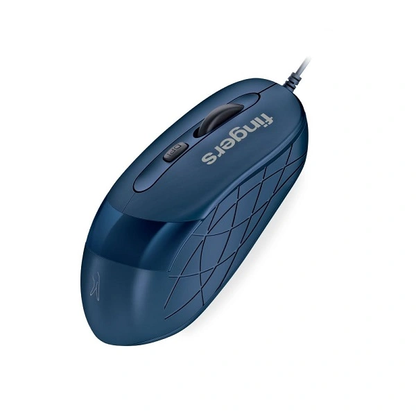 FINGERS SuperHit Wired Mouse with Advanced Optical Technology (Lightweight | Trendy Dual-Tone Design | Works Well with Windows®, macOS, Linux) (Royal Blue)