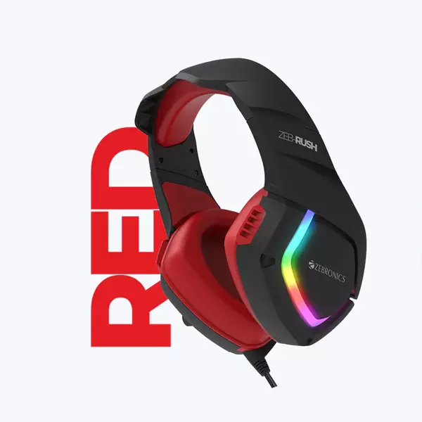 ZEBRONICS Zeb Rush HEADSET(Red)