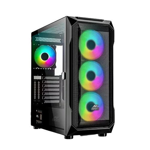 Ant Esports ICE-410TG Mid Tower ARGB Gaming Cabinet Black