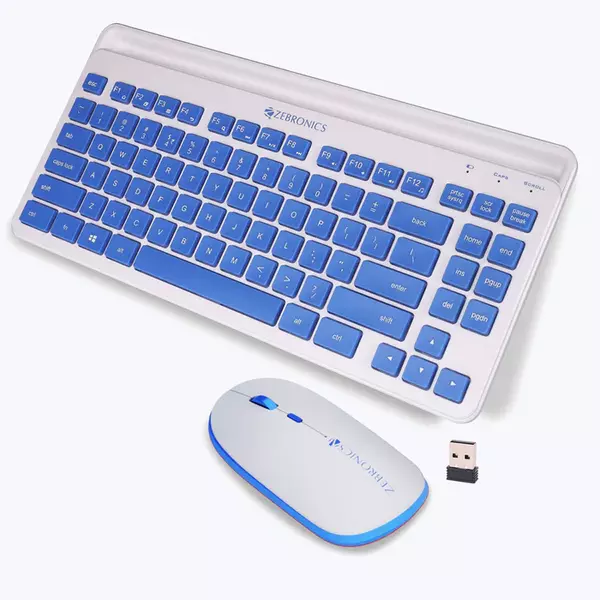 ZEBRONICS Zeb Companion 114 KEYBOARD AND MOUSE COMBO (White+Blue)