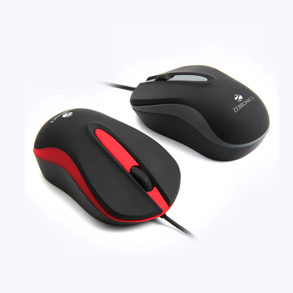 ZEBRONICS WING Wired Mouse Red